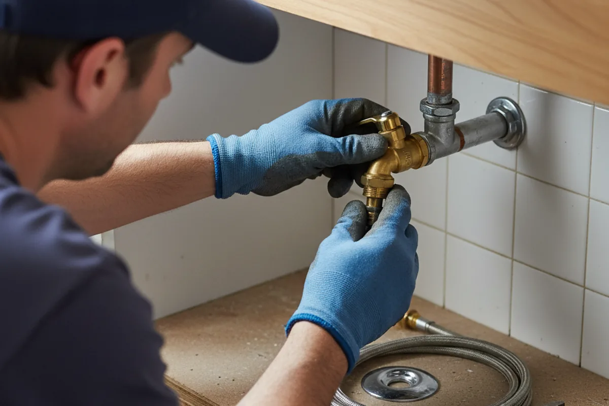 Shutoff valve and fitting work during Faucet and Fixture Repair in New Hampton